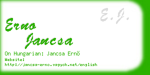 erno jancsa business card